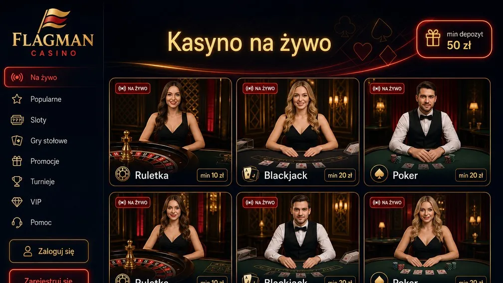 Gry stołowe oraz wciągające kasyno na żywo (Live Casino) i Flagman Casino kod promocyjny