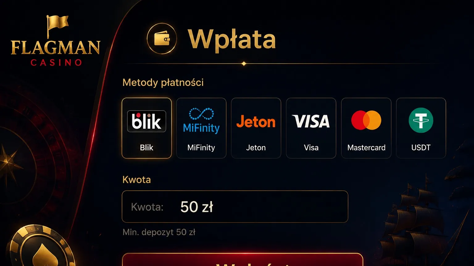 Szybkie wpłaty dla polskich graczy w Flagman Casino
